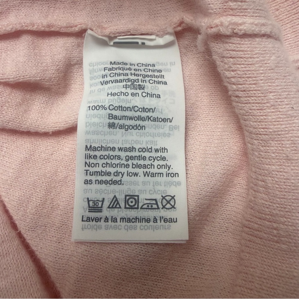 J.Crew Light Pink Cotton Button Cardigan Sweater S Coquette Preppy Minimalist - Picture 6 of 10
